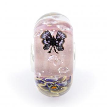 Soft Old Pink Butterfly Monroe - Elfbeads Glas